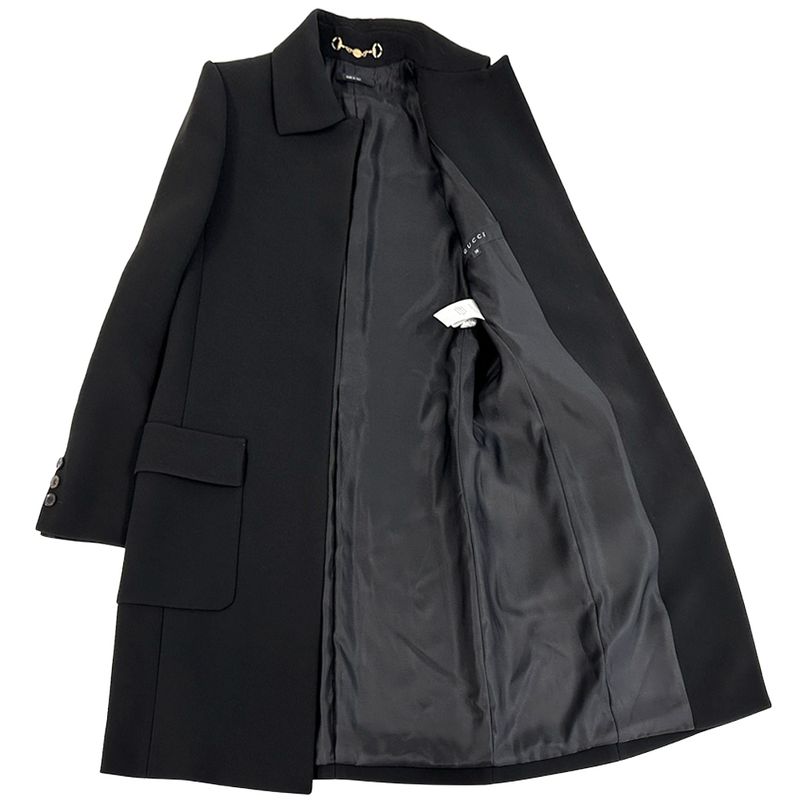 Gucci Interlocking Acetate Polyester Long Coat Black