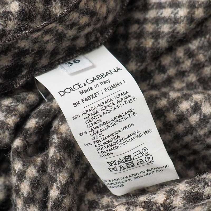 Dolce & Gabbana Long Skirt 36 Check Alpaca Blend