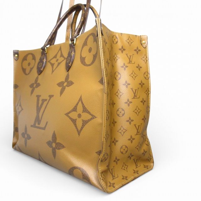Louis Vuitton on the Go GM Monogram Giant Tote Shoulder Bag Brown
