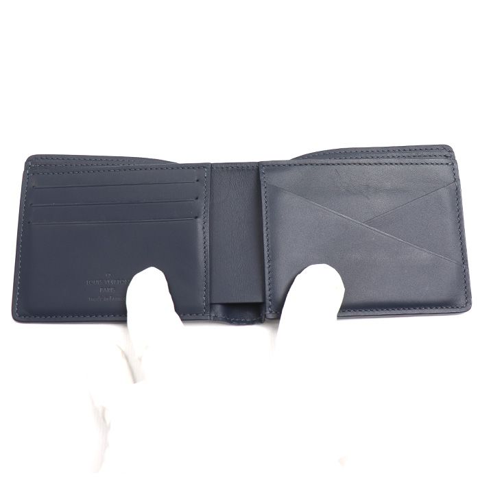 Louis Vuitton Portefeuille Multiple Bifold Wallet Monogram Shadow Navy
