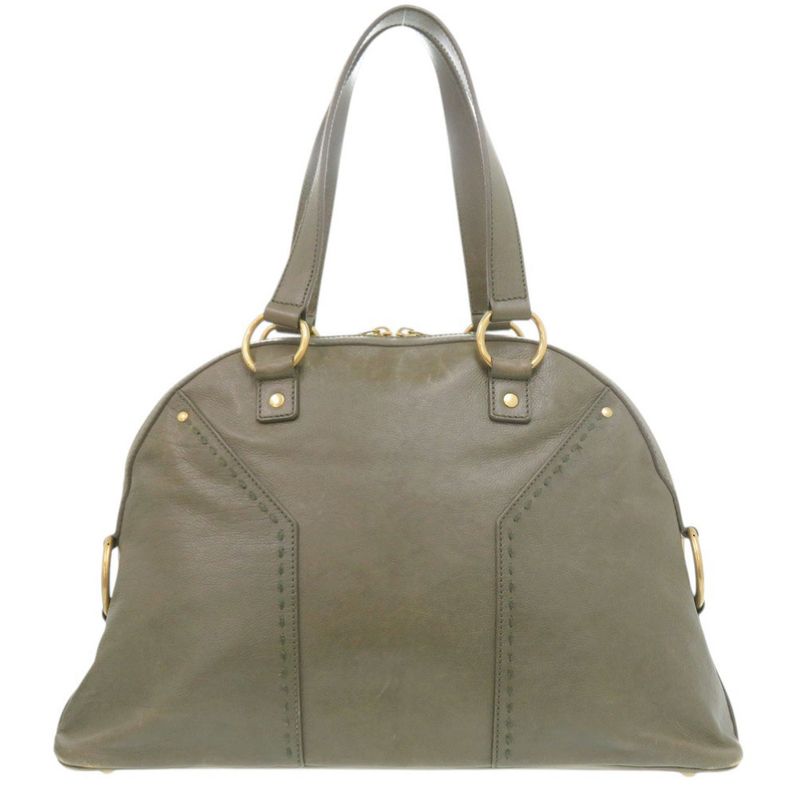 Saint Laurent Yves Muse Leather Olive Handbag