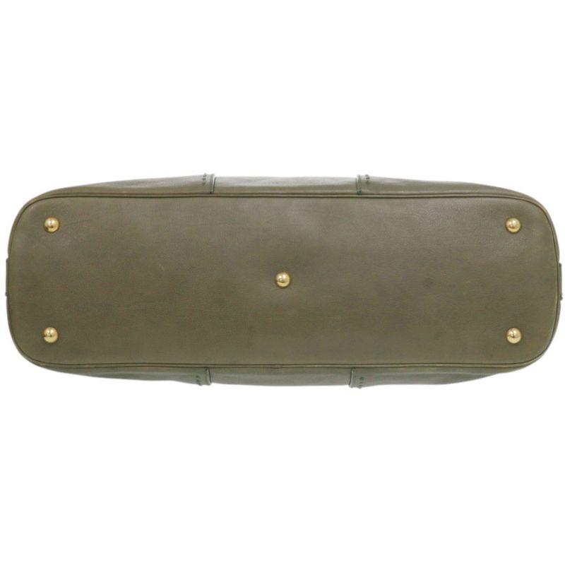 Saint Laurent Yves Muse Leather Olive Handbag