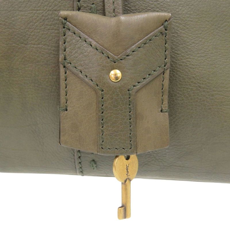 Saint Laurent Yves Muse Leather Olive Handbag