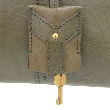 Saint Laurent Yves Muse Leather Olive Handbag