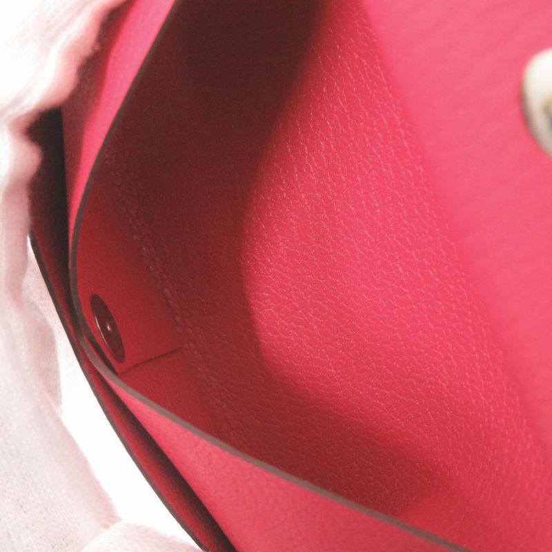 Hermes Calvi Duo Chevre Misor Rose Silver Coin