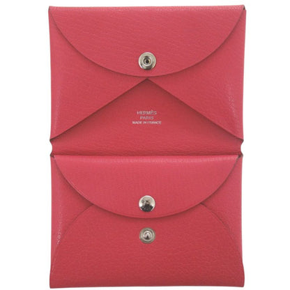 Hermes Calvi Duo Chevre Misor Rose Silver Coin