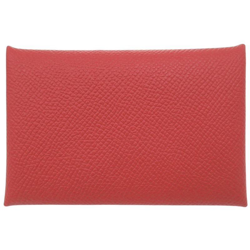 Hermes Calvi Duo Veau Epsom Rouge Tomato Silver