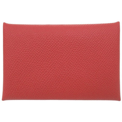 Hermes Calvi Duo Veau Epsom Rouge Tomato Silver
