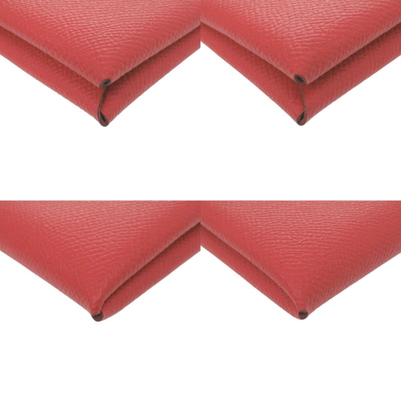 Hermes Calvi Duo Veau Epsom Rouge Tomato Silver