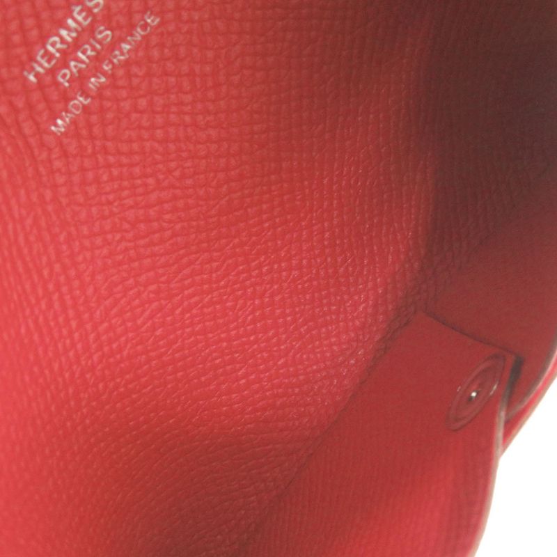 Hermes Calvi Duo Veau Epsom Rouge Tomato Silver