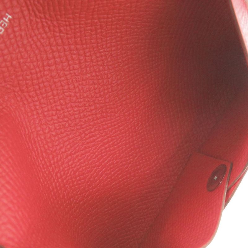 Hermes Calvi Duo Veau Epsom Rouge Tomato Silver