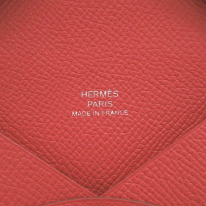 Hermes Calvi Duo Veau Epsom Rouge Tomato Silver