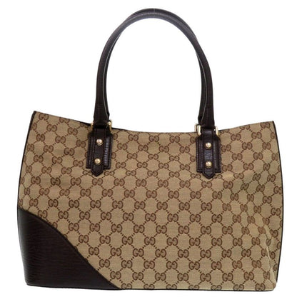 Gucci Horsebit Tote Sherry Line Gold GG Canvas Leather