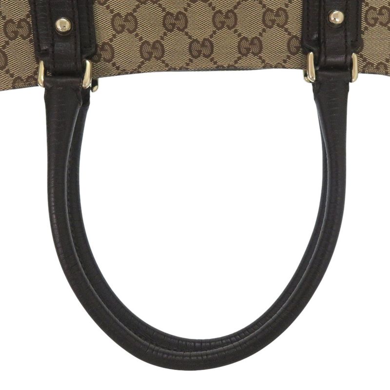 Gucci Horsebit Tote Sherry Line Gold GG Canvas Leather