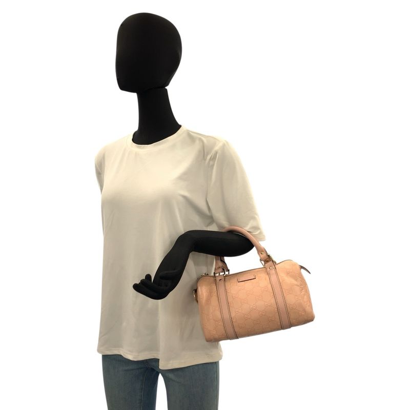 Guccissima Pink Gold Leather Mini Boston Bag