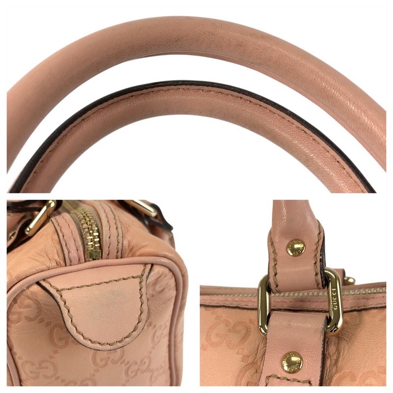 Guccissima Pink Gold Leather Mini Boston Bag