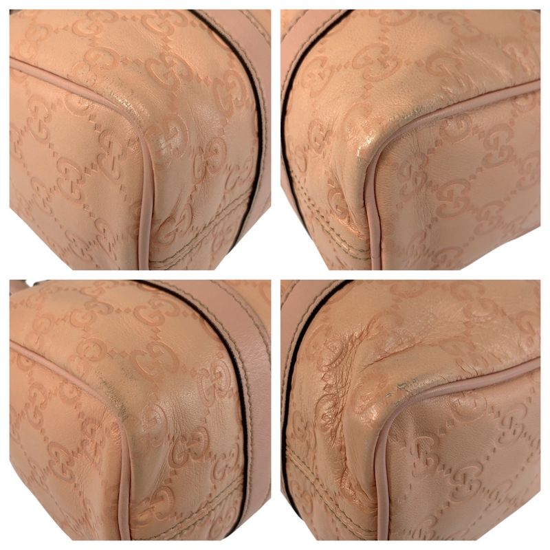 Guccissima Pink Gold Leather Mini Boston Bag