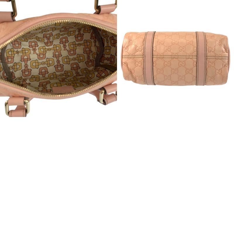 Guccissima Pink Gold Leather Mini Boston Bag