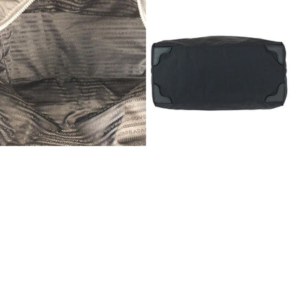 Prada Tessuto Saffiano Black Silver Nylon Tote