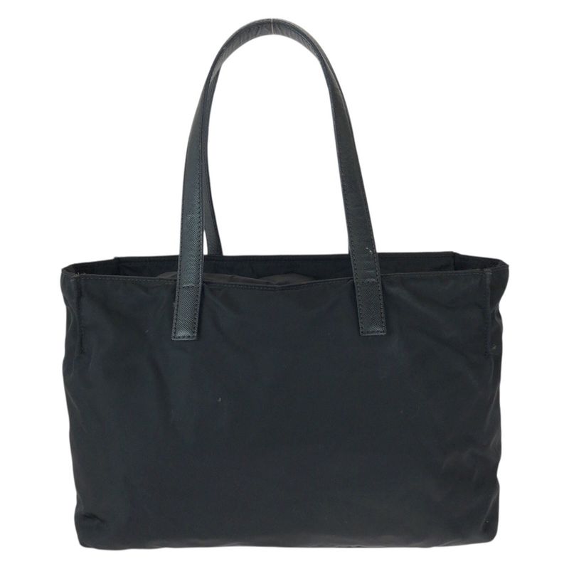 Prada Tessuto Saffiano Black Silver Nylon Tote