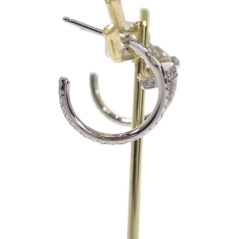 Cartier Juste un Clou Hoop Small Pave Earrings 18K White Gold
