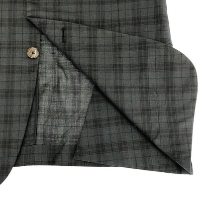 Hermes Multifabric Checked Tailored Jacket Khaki 52