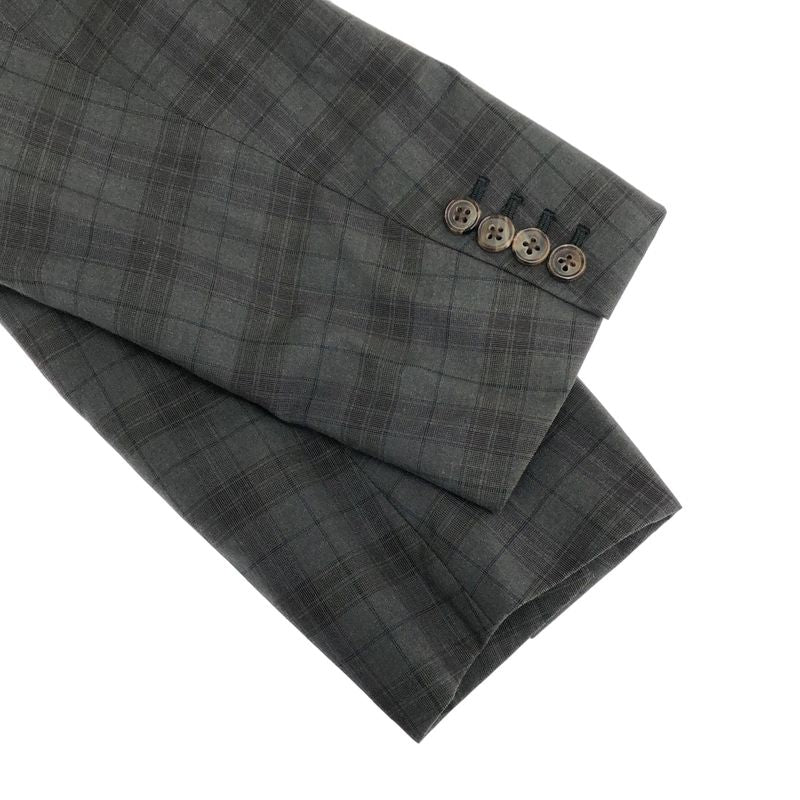 Hermes Multifabric Checked Tailored Jacket Khaki 52
