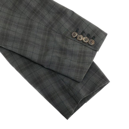 Hermes Multifabric Checked Tailored Jacket Khaki 52