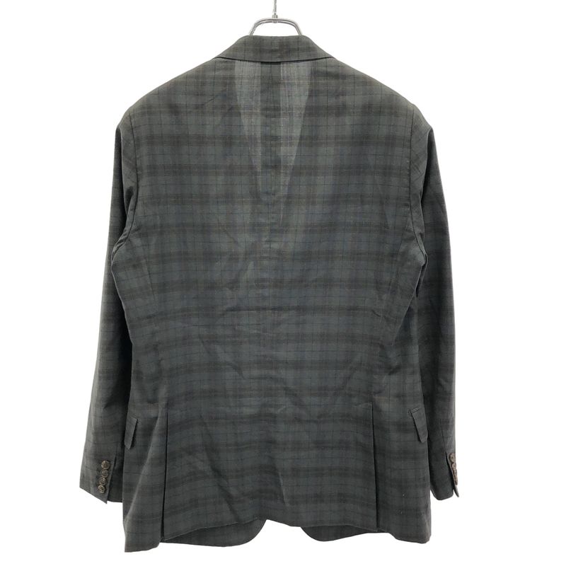 Hermes Multifabric Checked Tailored Jacket Khaki 52