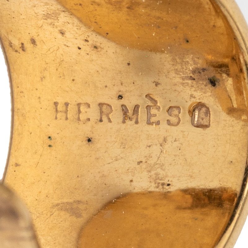 Hermes Enamel Cloisonne Gold Multicolor Plated
