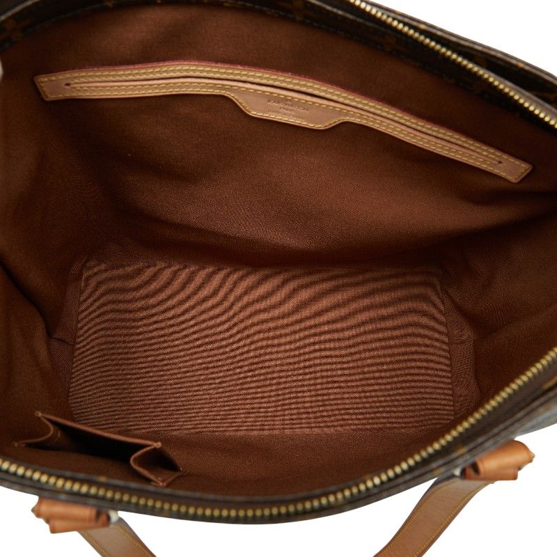 Louis Vuitton Monogram Cabas Mezzo Shoulder Bag Tote Brown
