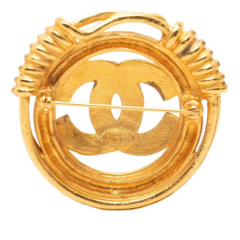 Chanel CC Logo Vintage Gold Plated