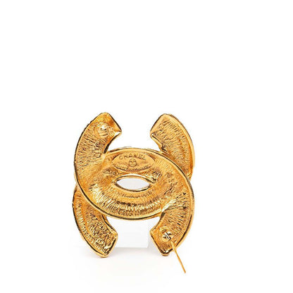 Chanel CC Logo Quilted Gold Plated