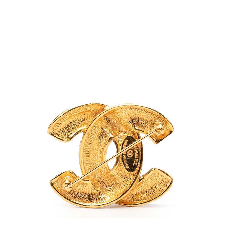 Chanel CC Logo Quilted Gold Plated