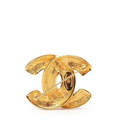 Chanel CC Logo Quilted Gold Plated