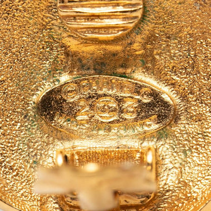 Chanel Logo Lion Vintage Gold Plated