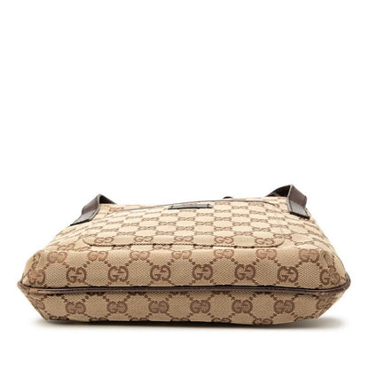 Gucci GG Canvas Crossbody Shoulder Bag Beige Brown