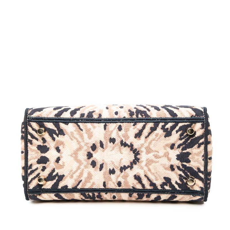 Dior Lady Dior Tie Dye Embroidery 2-Way Shoulder Bag Pink Navy