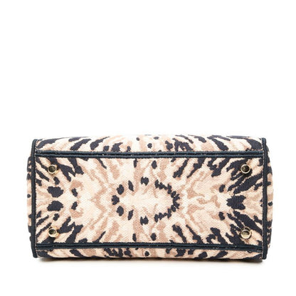 Dior Lady Dior Tie Dye Embroidery 2-Way Shoulder Bag Pink Navy
