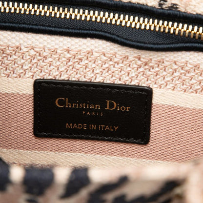 Dior Lady Dior Tie Dye Embroidery 2-Way Shoulder Bag Pink Navy