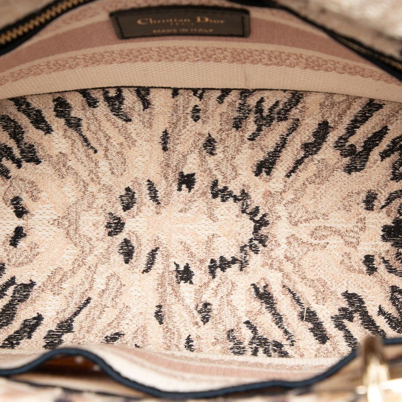 Dior Lady Dior Tie Dye Embroidery 2-Way Shoulder Bag Pink Navy