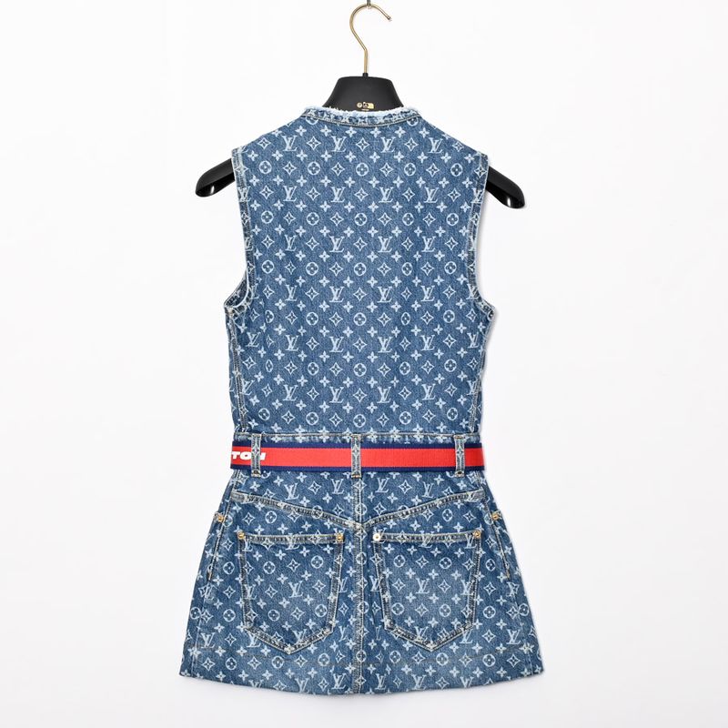 Louis Vuitton Monogram Dress Denim Blue