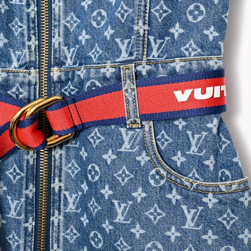 Louis Vuitton Monogram Dress Denim Blue