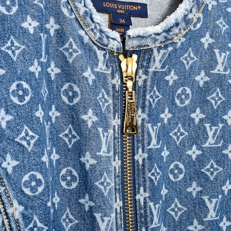 Louis Vuitton Monogram Dress Denim Blue