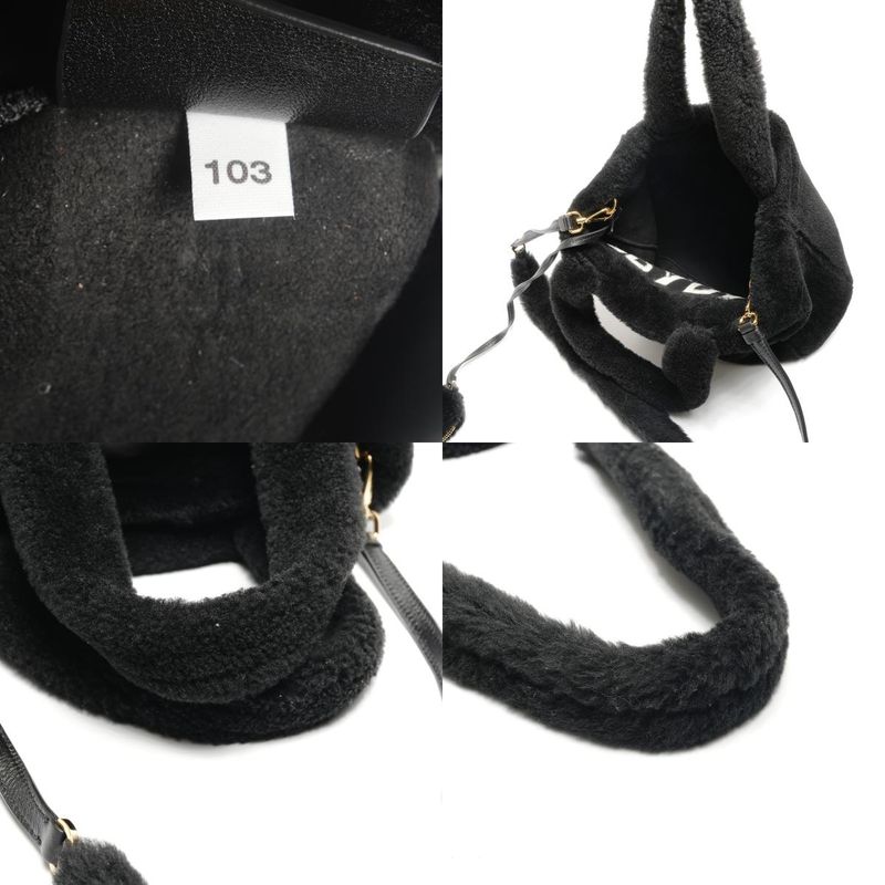 Prada Handbag Shearling Logo 2-Way