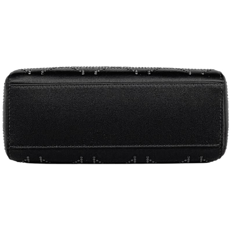 Dior Cannage Mini 2-Way Shoulder Bag Satin Black