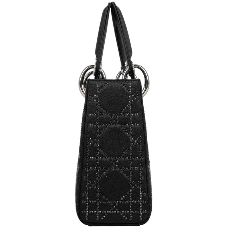 Dior Cannage Mini 2-Way Shoulder Bag Satin Black