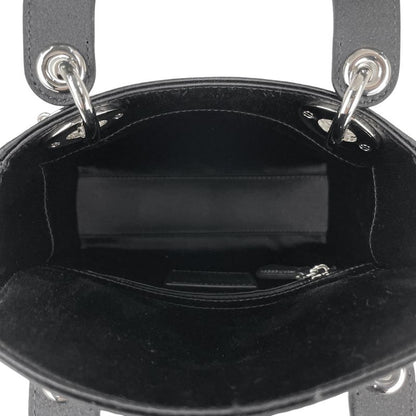 Dior Cannage Mini 2-Way Shoulder Bag Satin Black