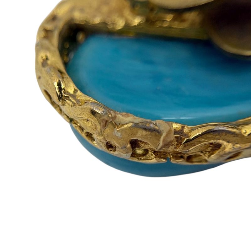 Chanel Heart Motif Color Stone Earrings Gripoix Earrings Gold Plated Blue