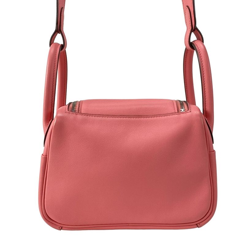 Hermes Shoulder Bag Lindy Mini Roseuete Silver